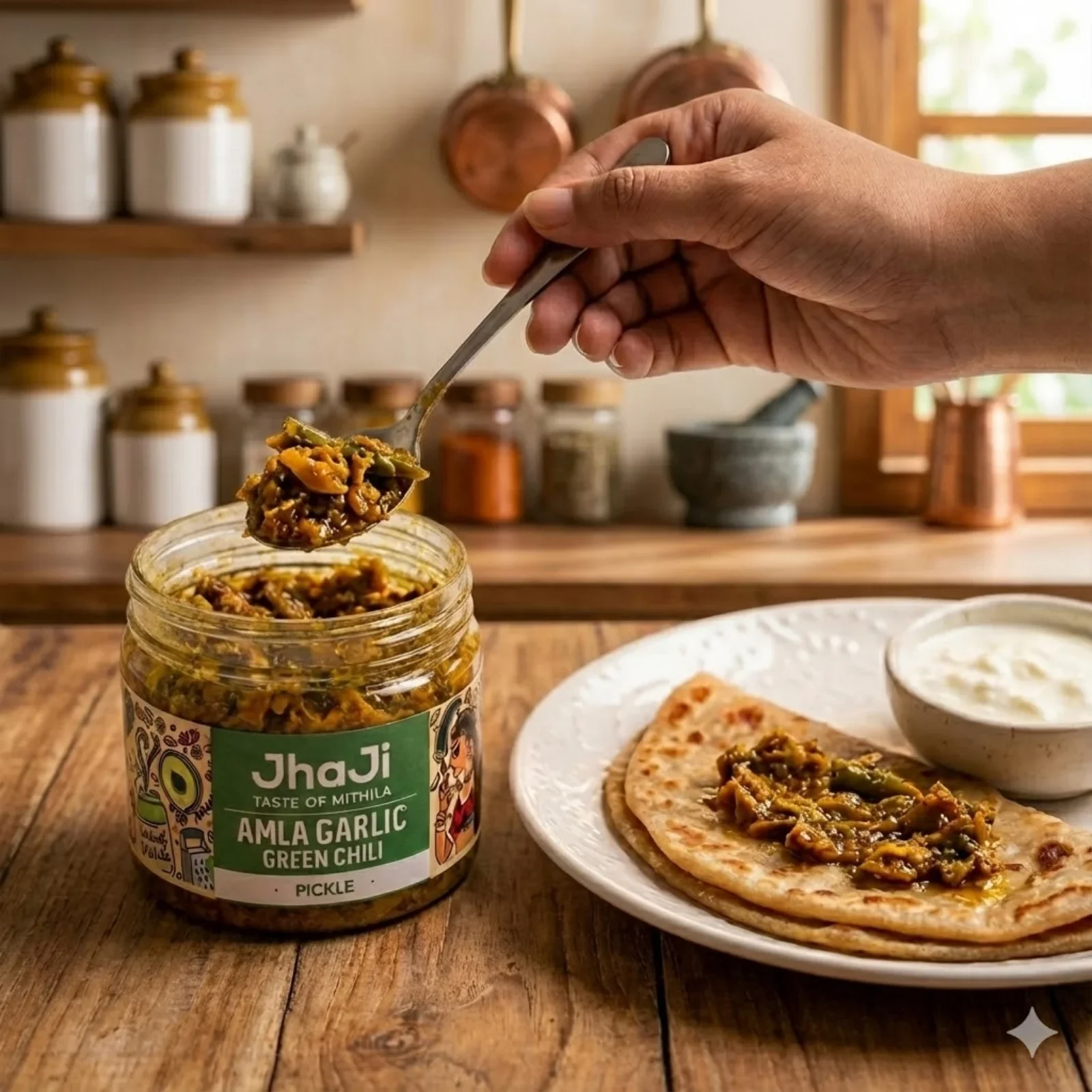 Amla Garlic Green Chili Pickle | Spicy, Fiery & Tangy Winter Favourite - Image 5