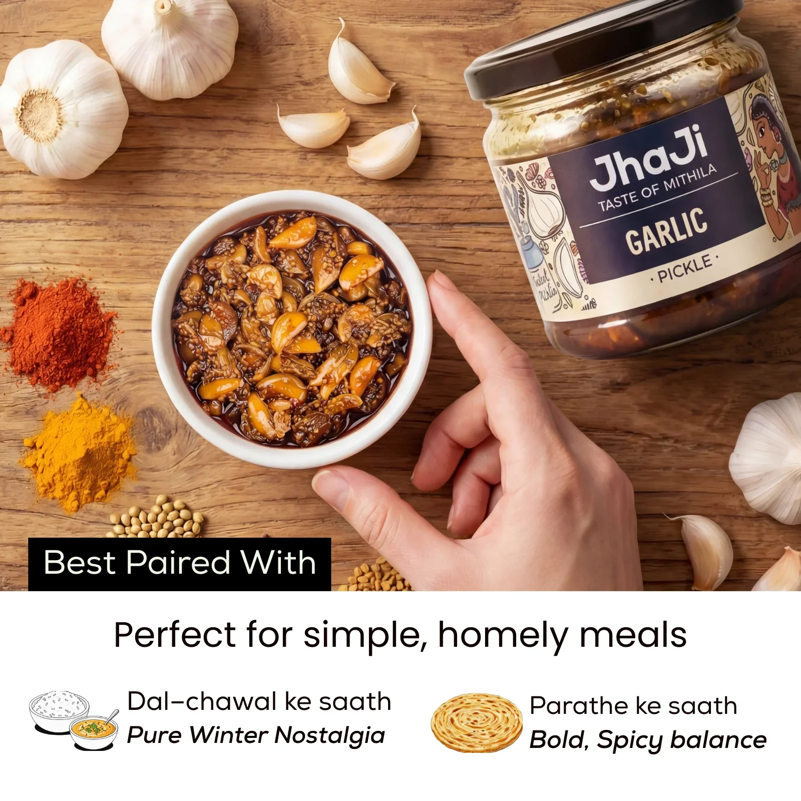 Garlic Pickle 250g Jar | Gota Lahsun ka Achar - Image 3