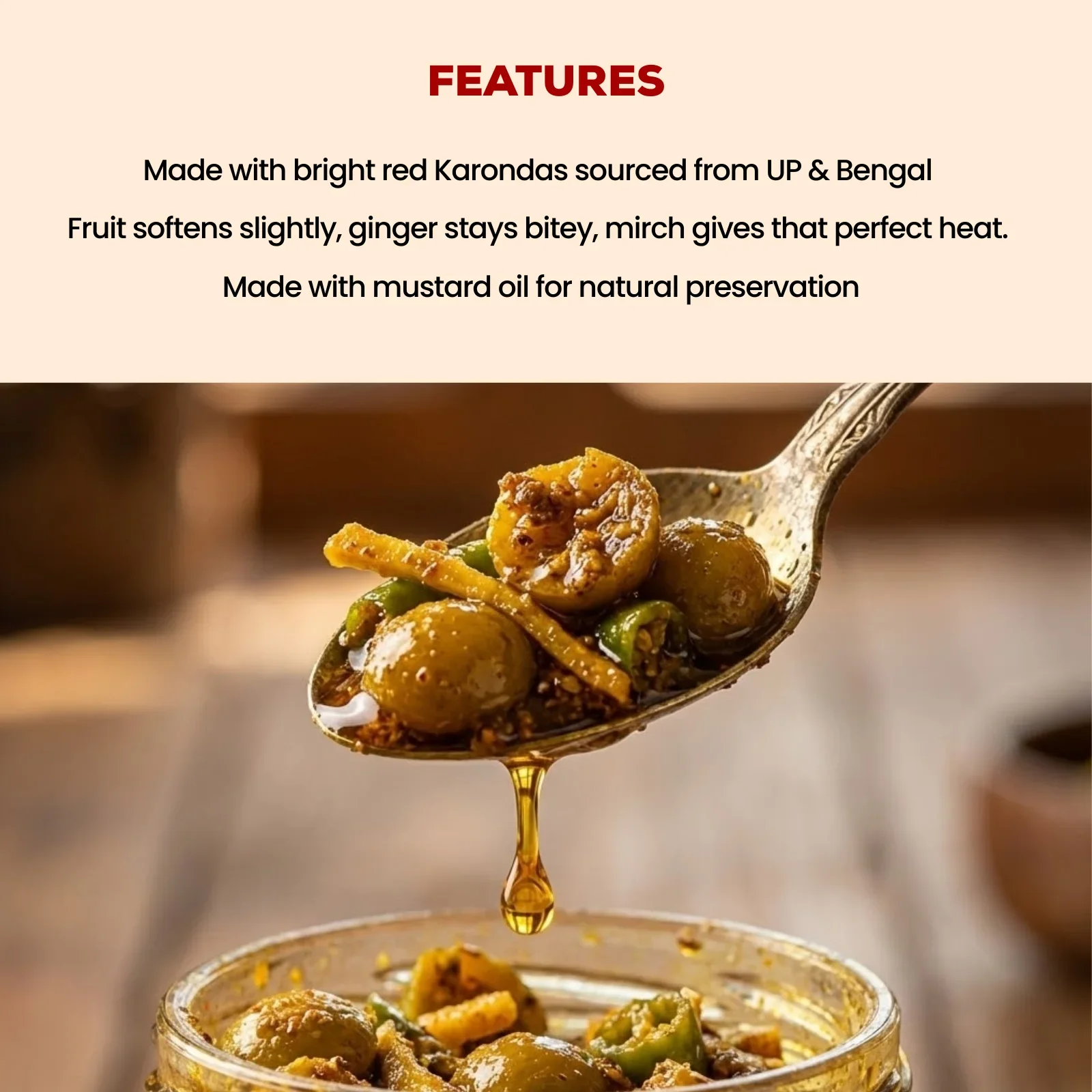 Karonda Ginger Green Chili Mix Pickle | करोंदा अदरक हरी मिर्च का अचार - Image 4