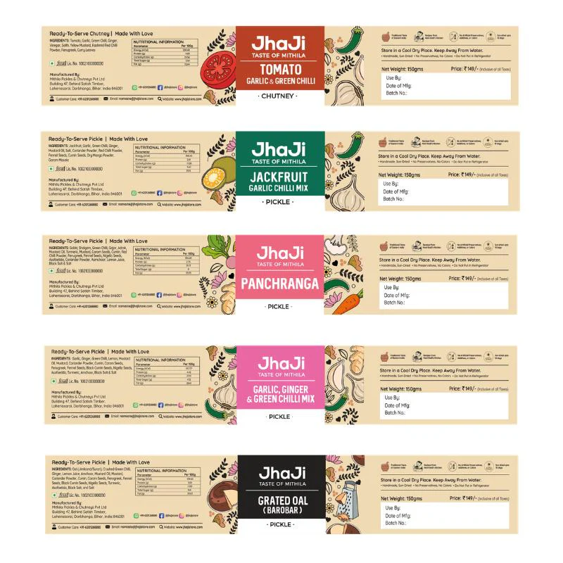 5 Mixed Pickles Sample Pack | Oal Barobara, Panchranga & More | 5×150g Jars - Image 8