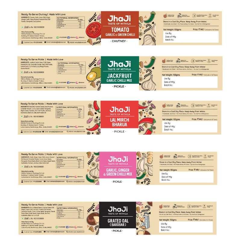 5 Traditional Pickles & Chutneys Sample Pack (No Garlic) | 5x150g Jars - Image 10