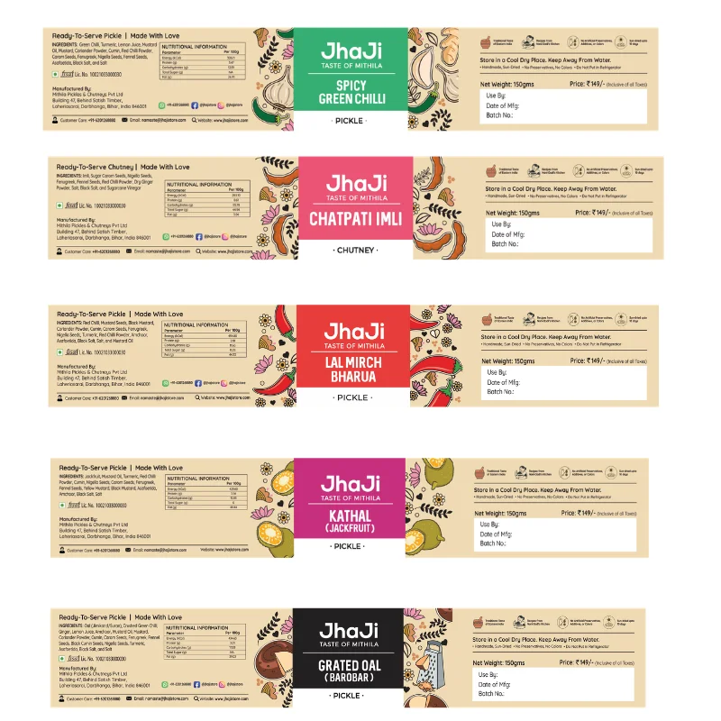 5 Traditional Pickles & Chutneys Sample Pack (No Garlic) | 5x150g Jars - Image 12